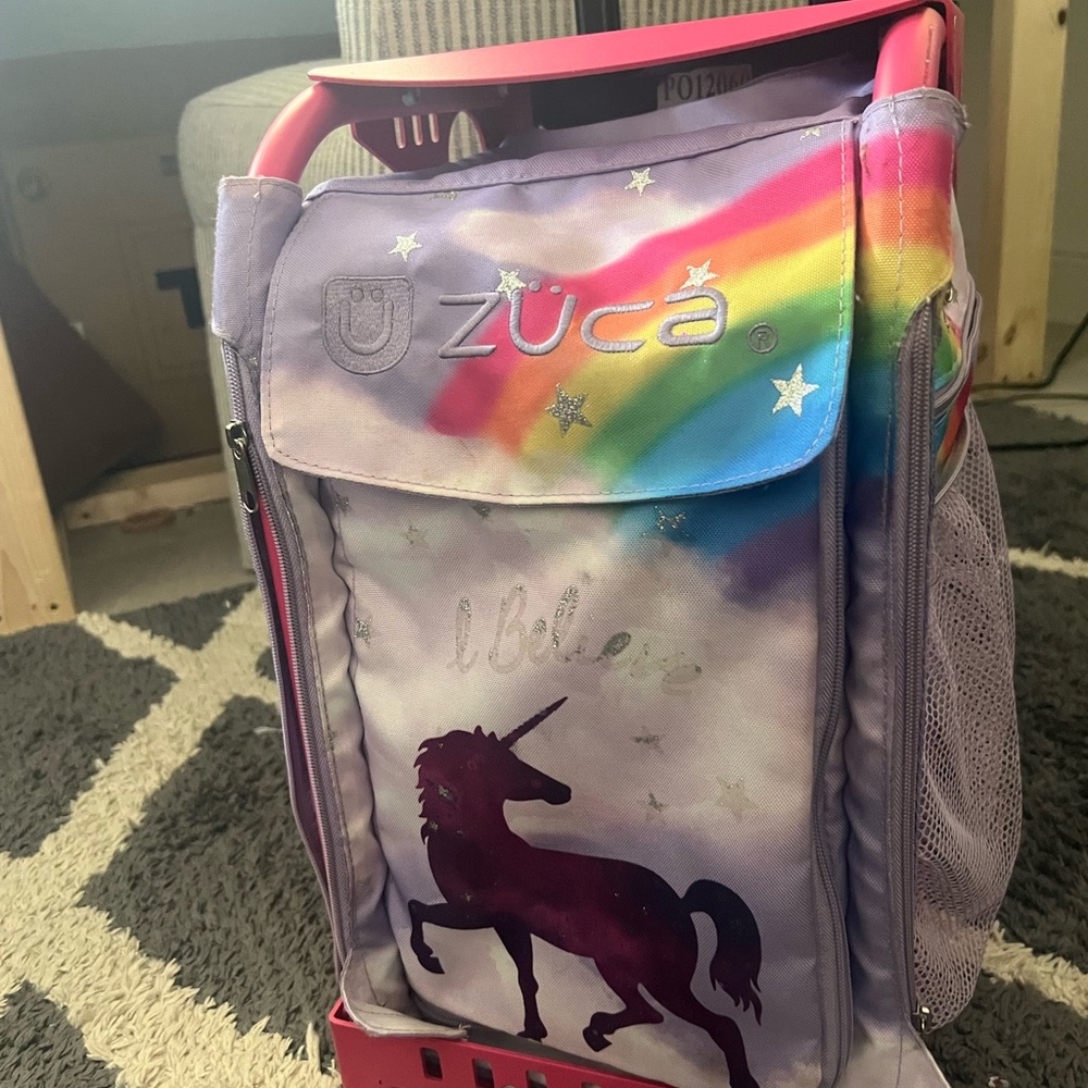 ZUCA Unicorn Rolling Bag with Rainbow Design